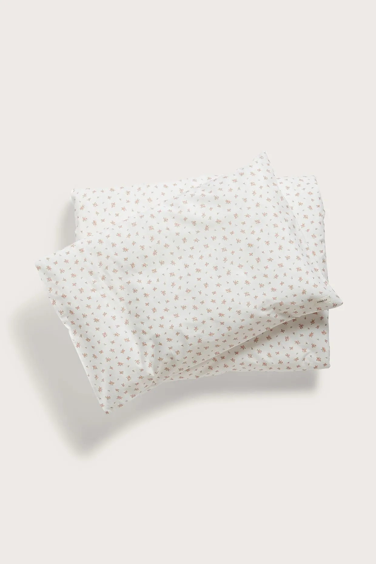 Småblomstrete sengesett 80 x 100 | Offwhite | Baby | Newbie