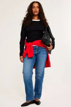Straight jeans high waist