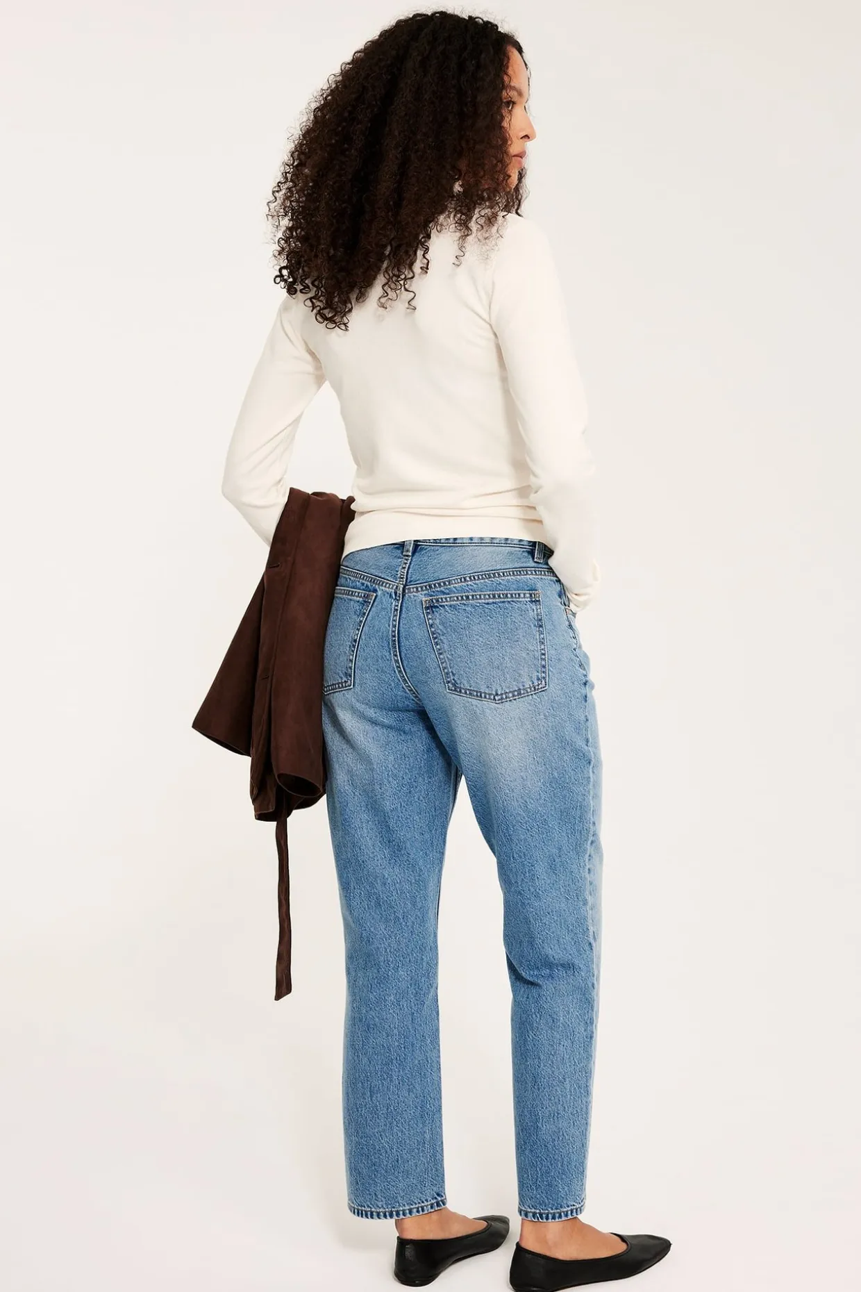 Straight jeans high waist non stretch