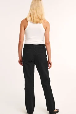 Straight jeans high waist | Svart denim | Dame | Kappahl