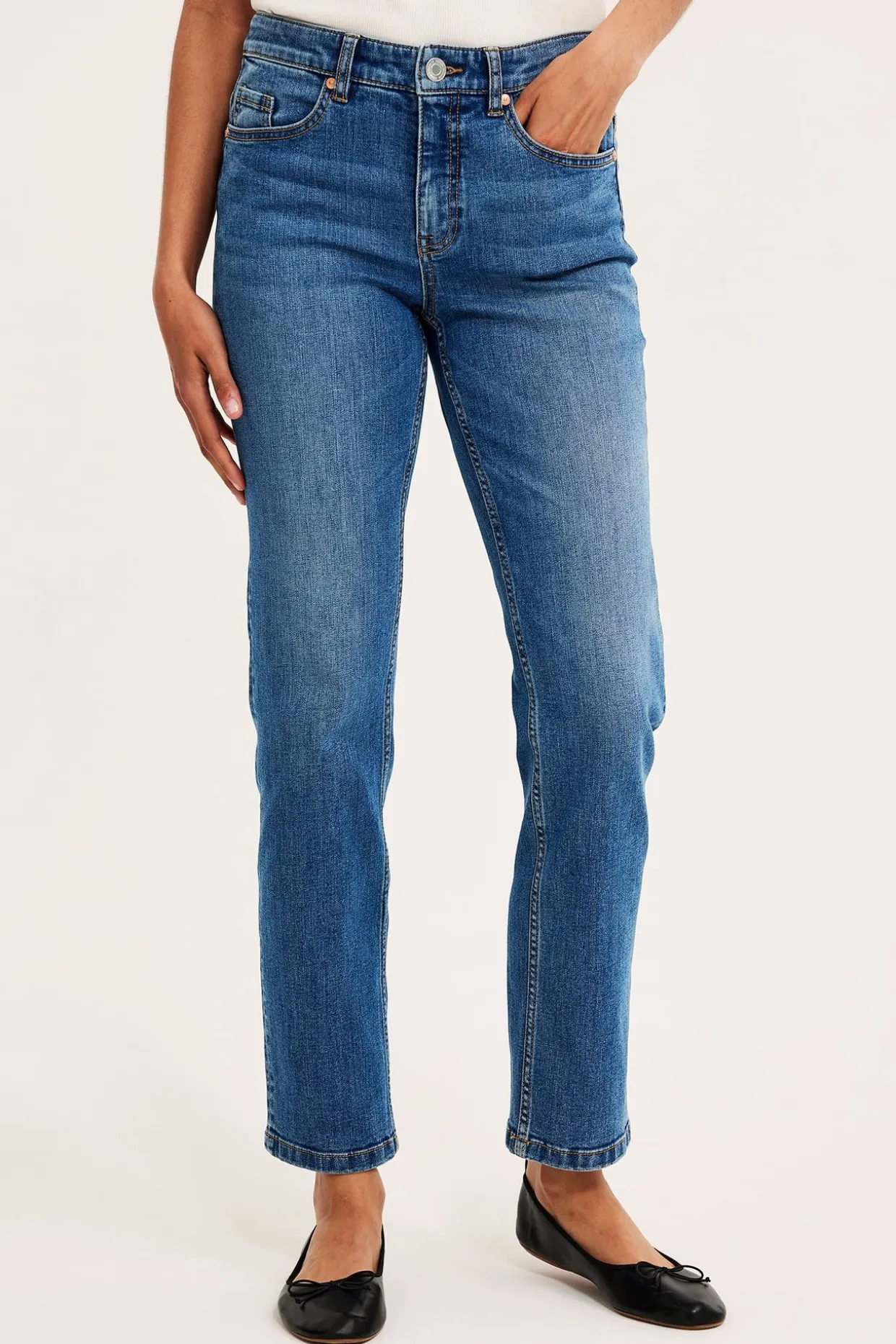 Straight jeans mid waist