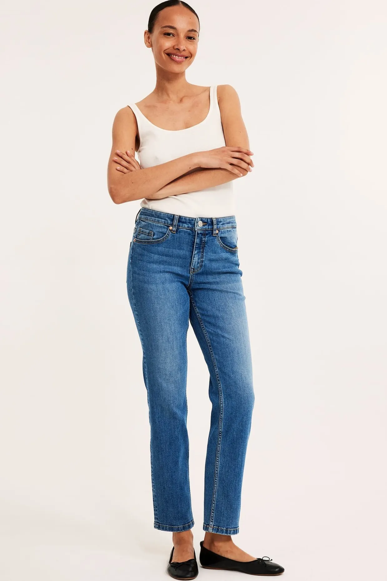 Straight jeans mid waist