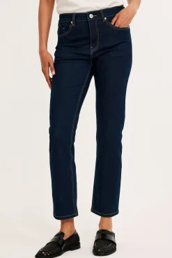 Straight jeans mid waist short leg