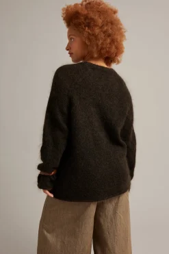 Strikket cardigan i mohairblanding