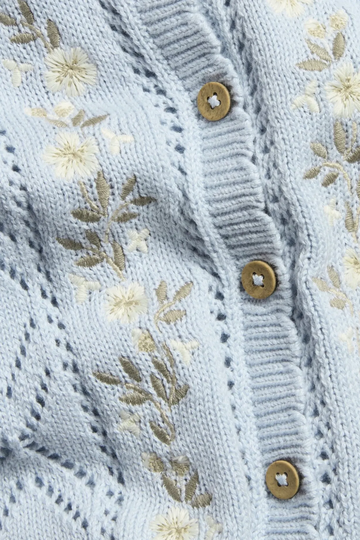 Strikket cardigan med blomster