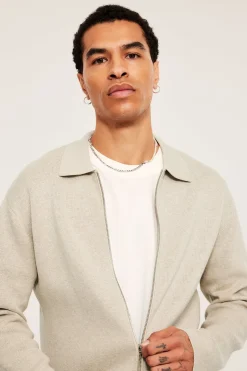 Strikket cardigan med glidelås