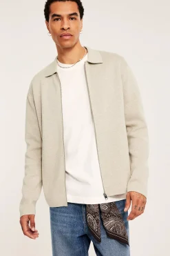 Strikket cardigan med glidelås