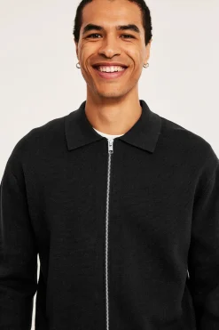 Strikket cardigan med glidelås