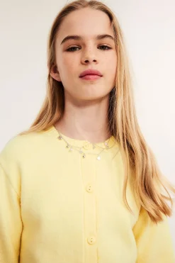 Strikket cardigan med korte ermer
