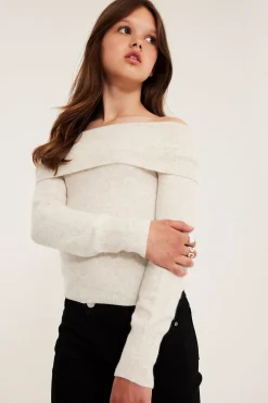 Strikket off shoulder-topp