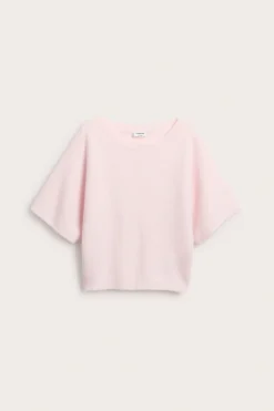 Strikket topp med båthals