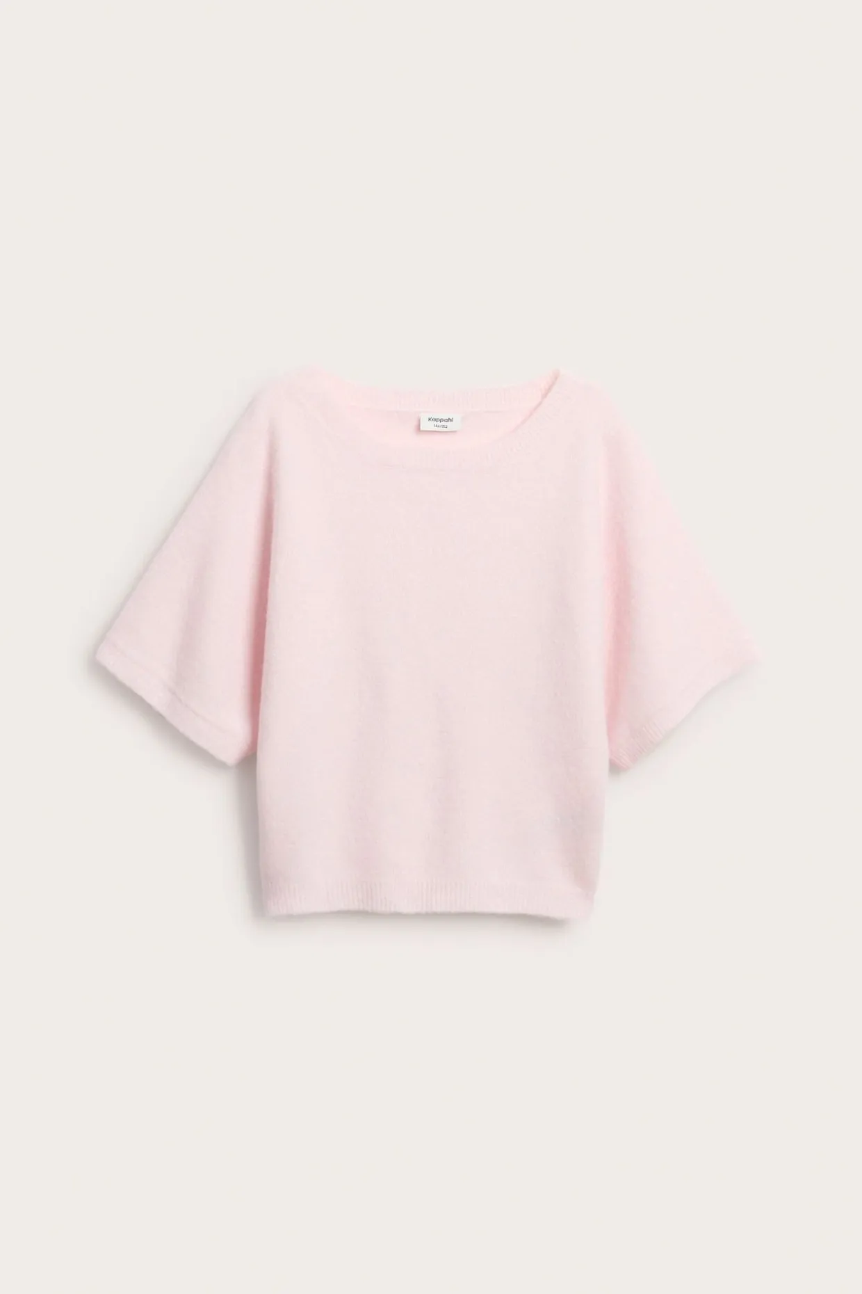 Strikket topp med båthals