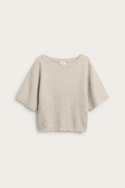 Strikket topp med båthals