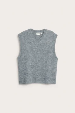 Strikket vest med V-hals