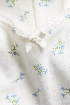 Stringtruse i bomull med pointelle