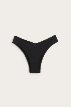 Stringtruse i bomull med pointelle