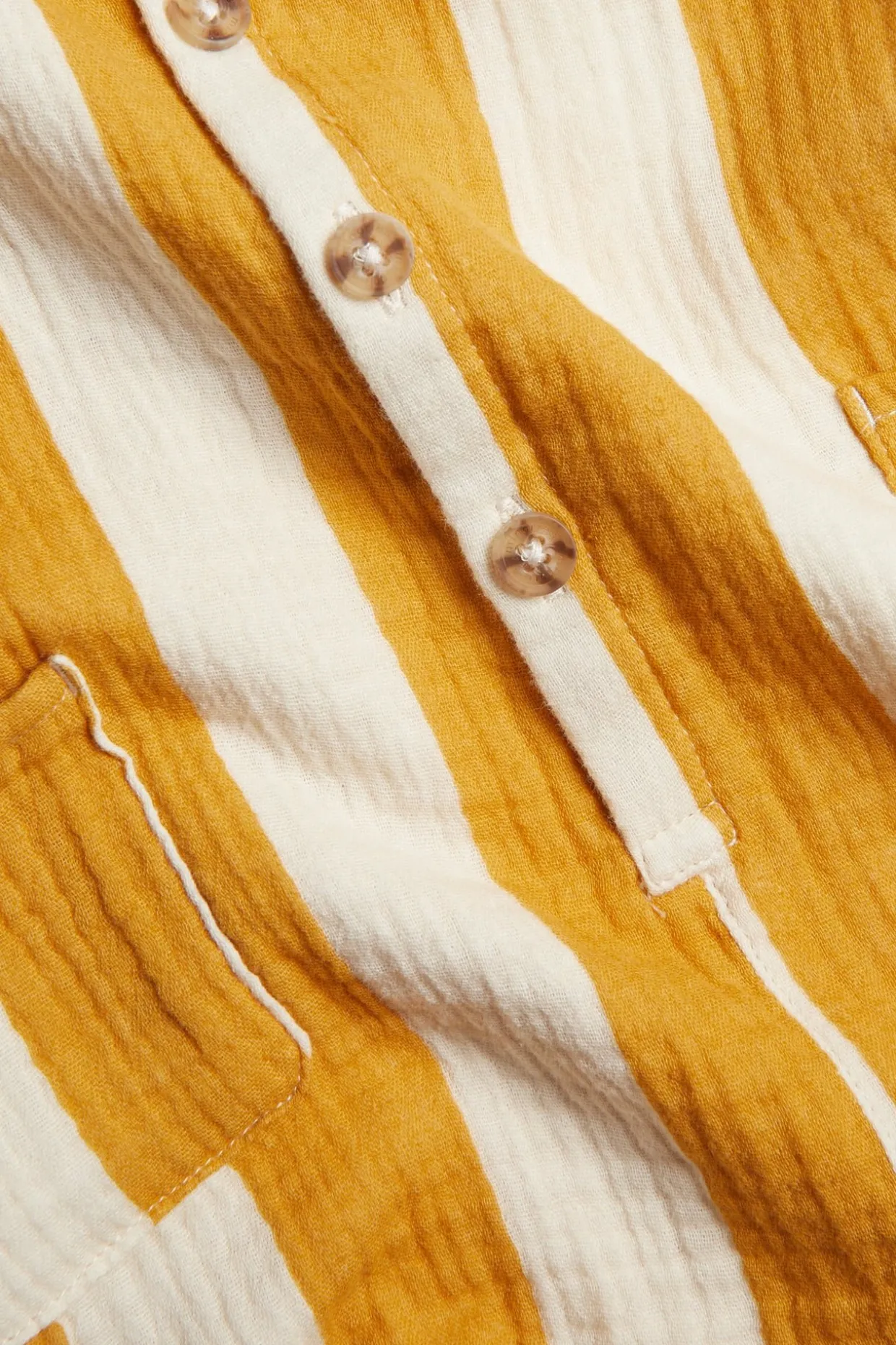 Stripet babyromper i muslin