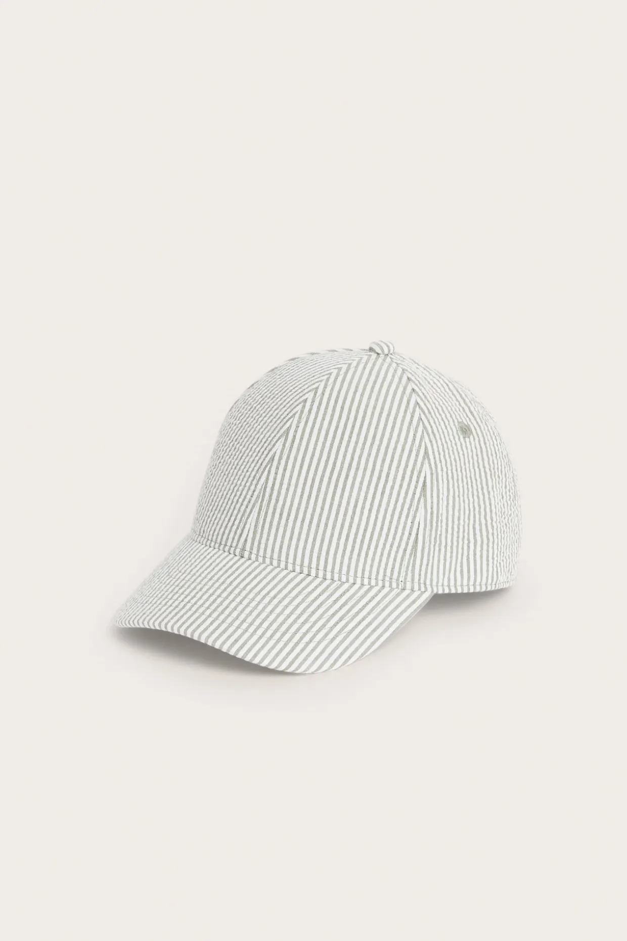 Stripete caps i seersucker