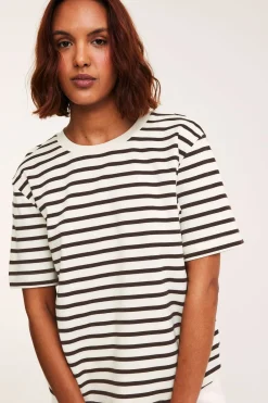 Stripete oversized T-skjorte