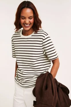 Stripete oversized T-skjorte