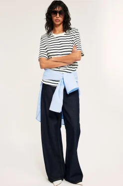 Stripete oversized T-skjorte