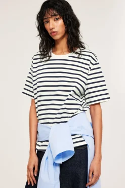 Stripete oversized T-skjorte