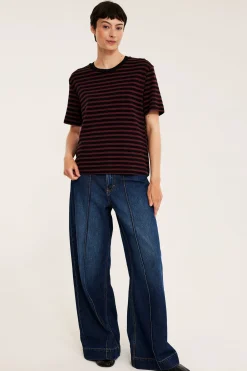 Stripete oversized T-skjorte