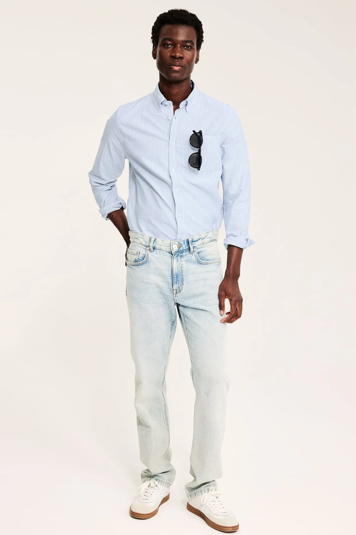 Stripete oxfordskjorte regular fit