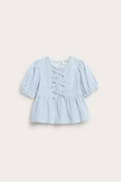 Stripete poplinbluse