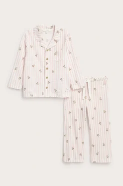 Stripete pyjamas med kosebamser