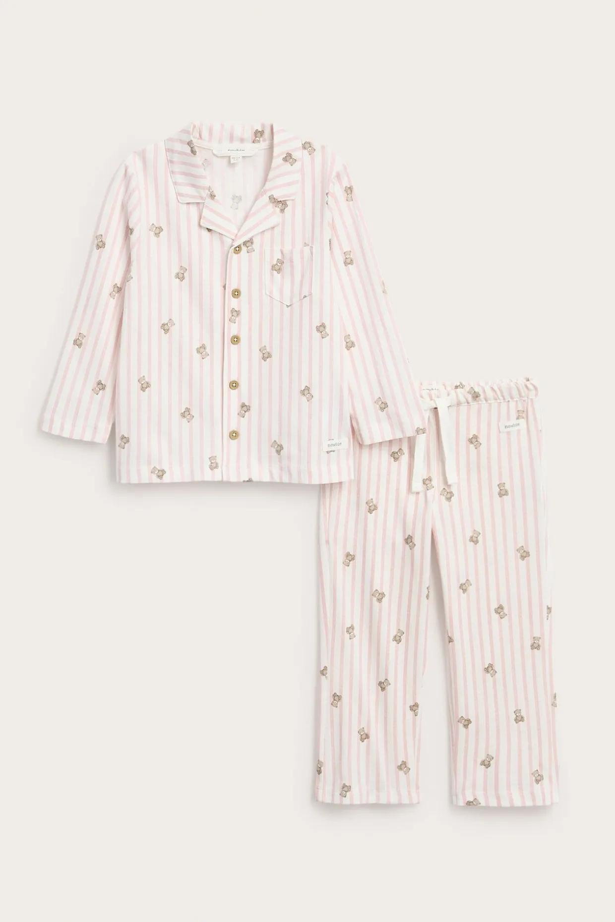 Stripete pyjamas med kosebamser