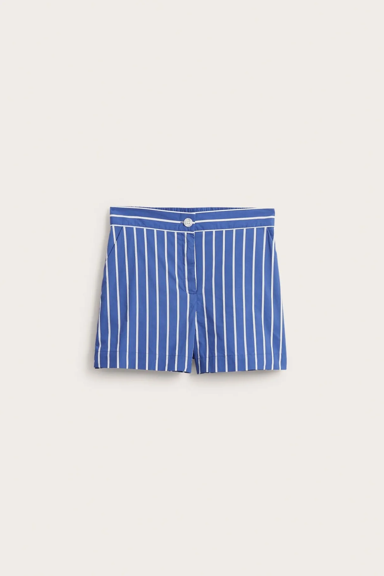 Stripete shorts i bomullspoplin