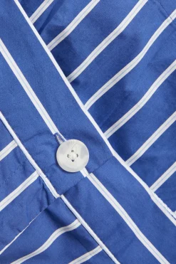 Stripete shorts i bomullspoplin