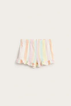 Stripete shorts med volangkant