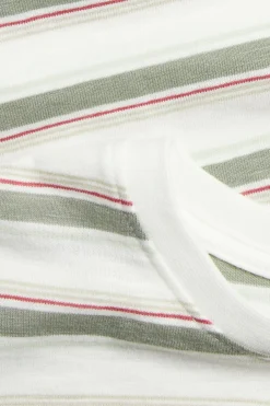Stripete t-skjorte i flosset trikot