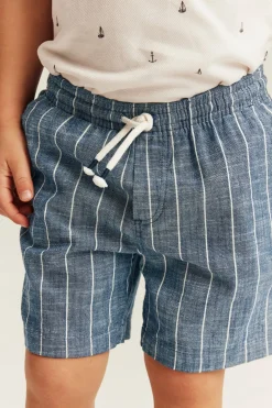 Stripete vevde shorts