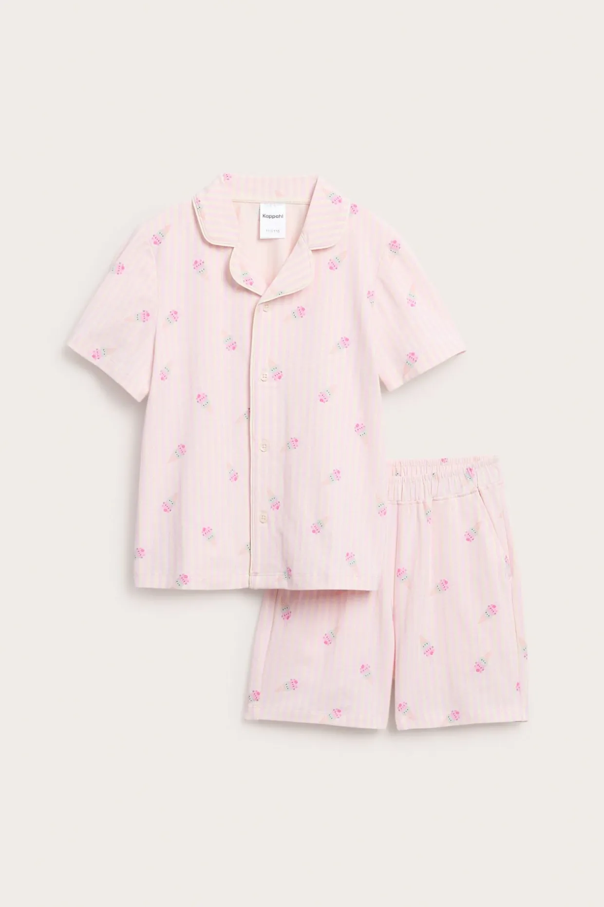 Stripet pyjamas i bomull