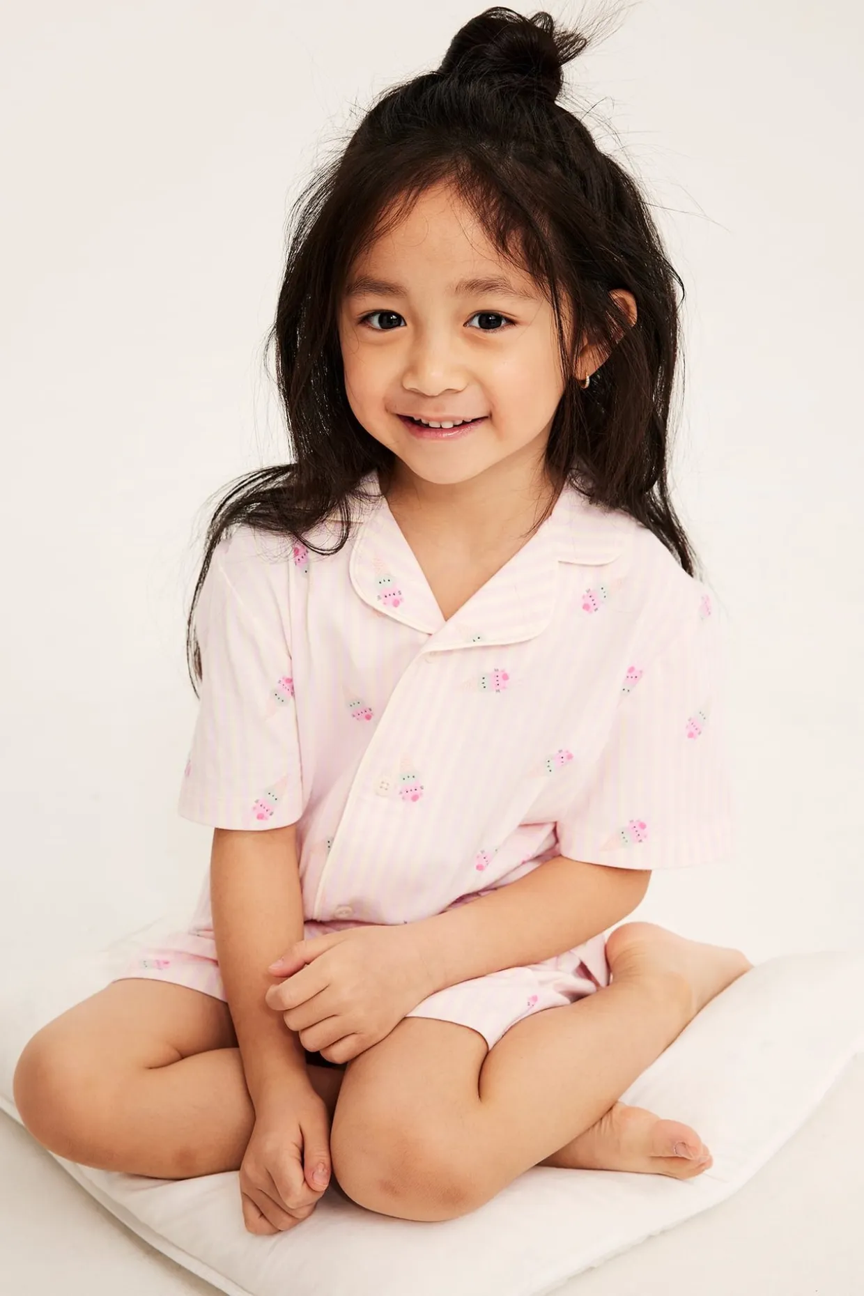 Stripet pyjamas i bomull