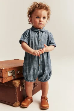 Stripet vevd romper