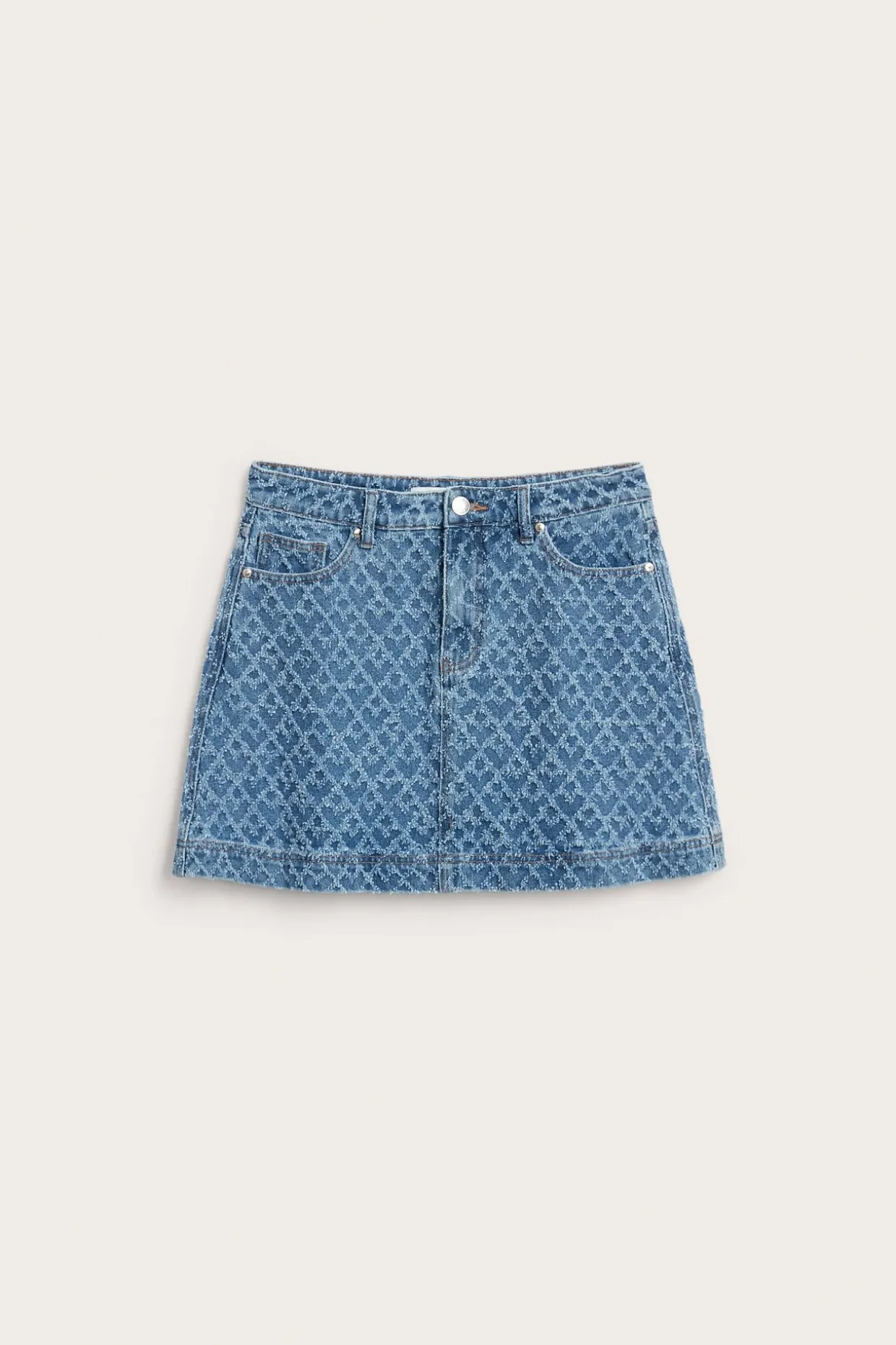 Strukturert jeansskjørt