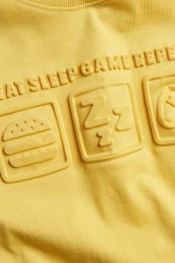 Sweatshirt i bomullstrikot med 3D-motiv