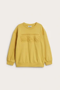 Sweatshirt i bomullstrikot med 3D-motiv