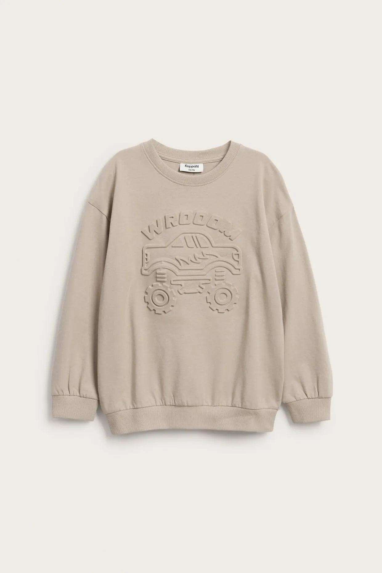 Sweatshirt i bomullstrikot med 3D-motiv av en monsterbil