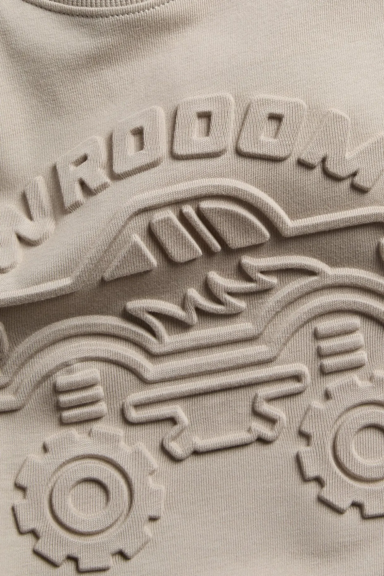 Sweatshirt i bomullstrikot med 3D-motiv av en monsterbil