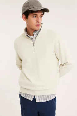 Sweatshirt med halv glidelås