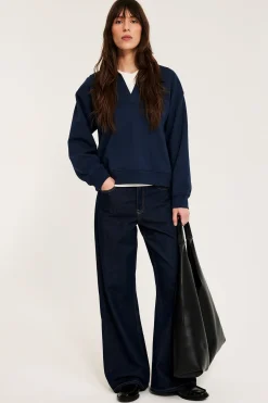 Sweatshirt med krage