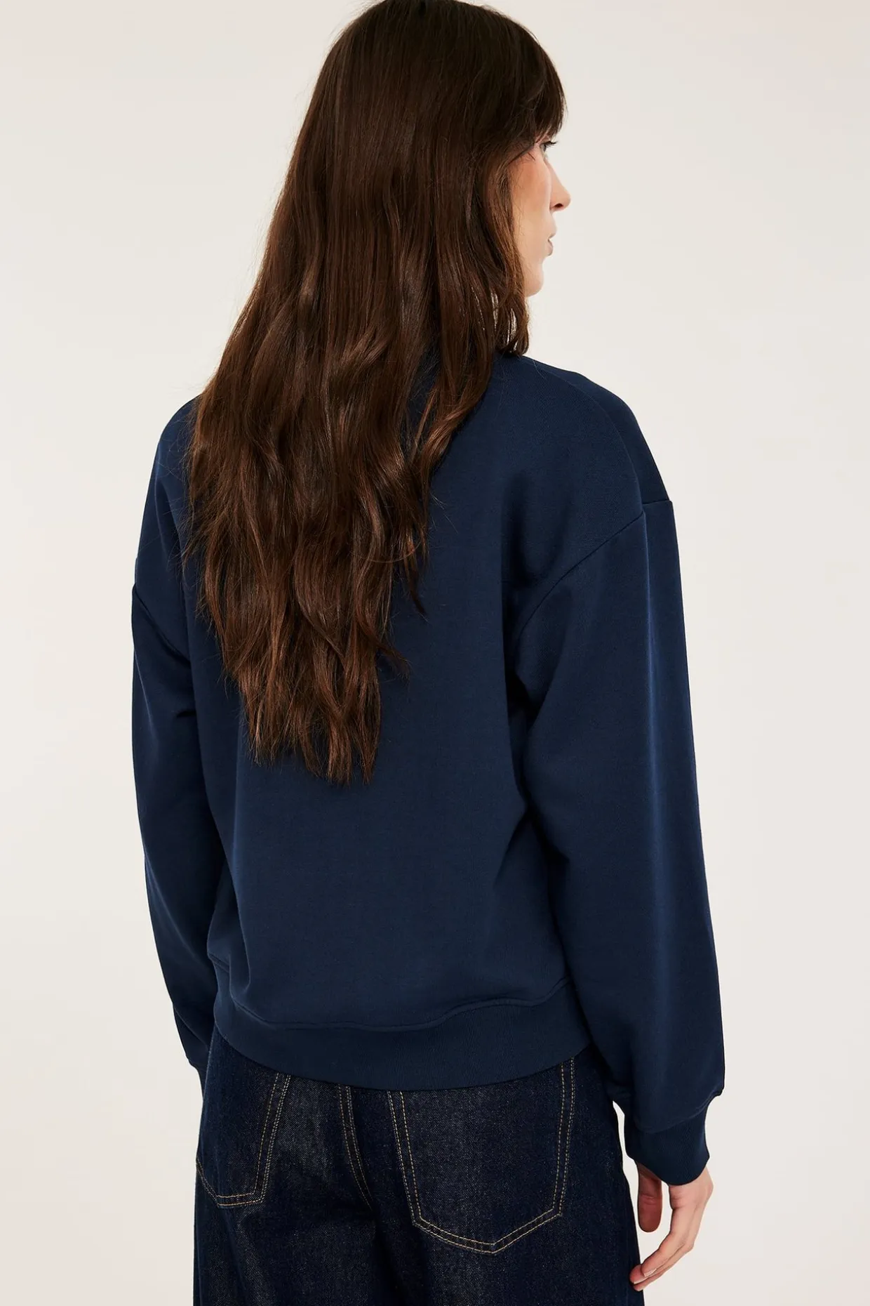 Sweatshirt med krage