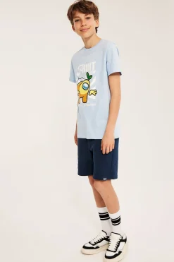 Sweatshorts i bomullstrikot