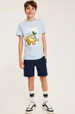 Sweatshorts i bomullstrikot