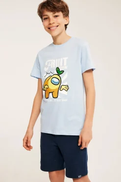 Sweatshorts i bomullstrikot